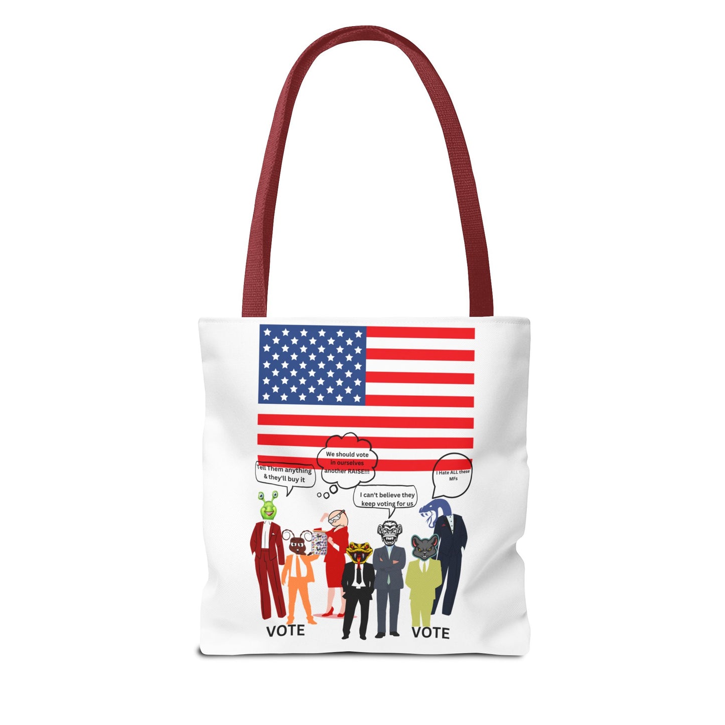 Patriotic Vote Tote Bag, Eco-Friendly Shopping Bag, Political Campaign Merchandise, Election Day Gift, USA Flag Design