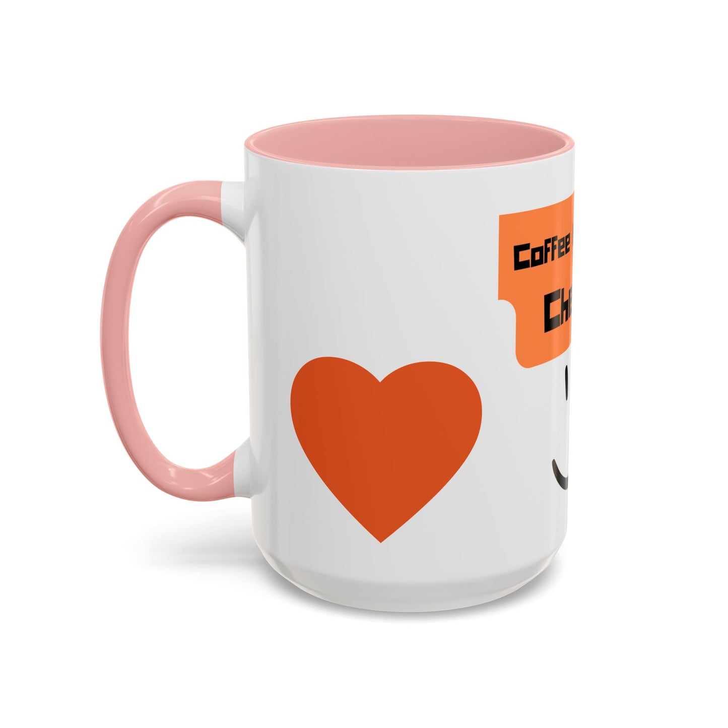 Coffee Keeps Me Cheerful Accent Mug — Smiley Heart 11/15oz