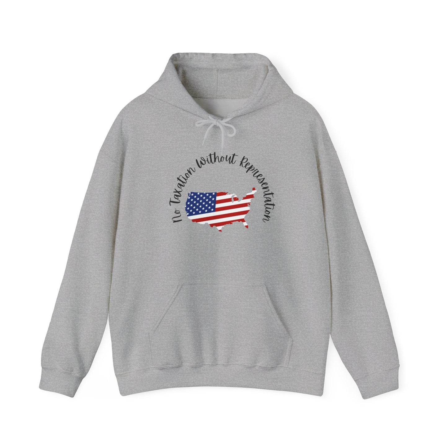 Patriotic Continent Hoodie – "No Taxation Without Representation"  USA Sweatshirt