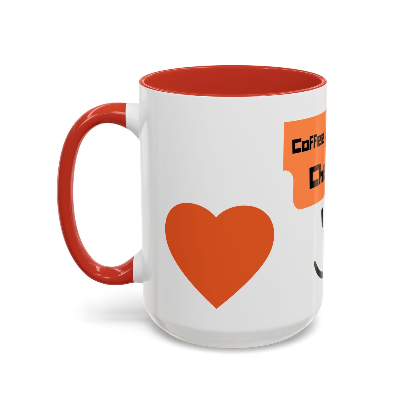 Coffee Keeps Me Cheerful Accent Mug — Smiley Heart 11/15oz