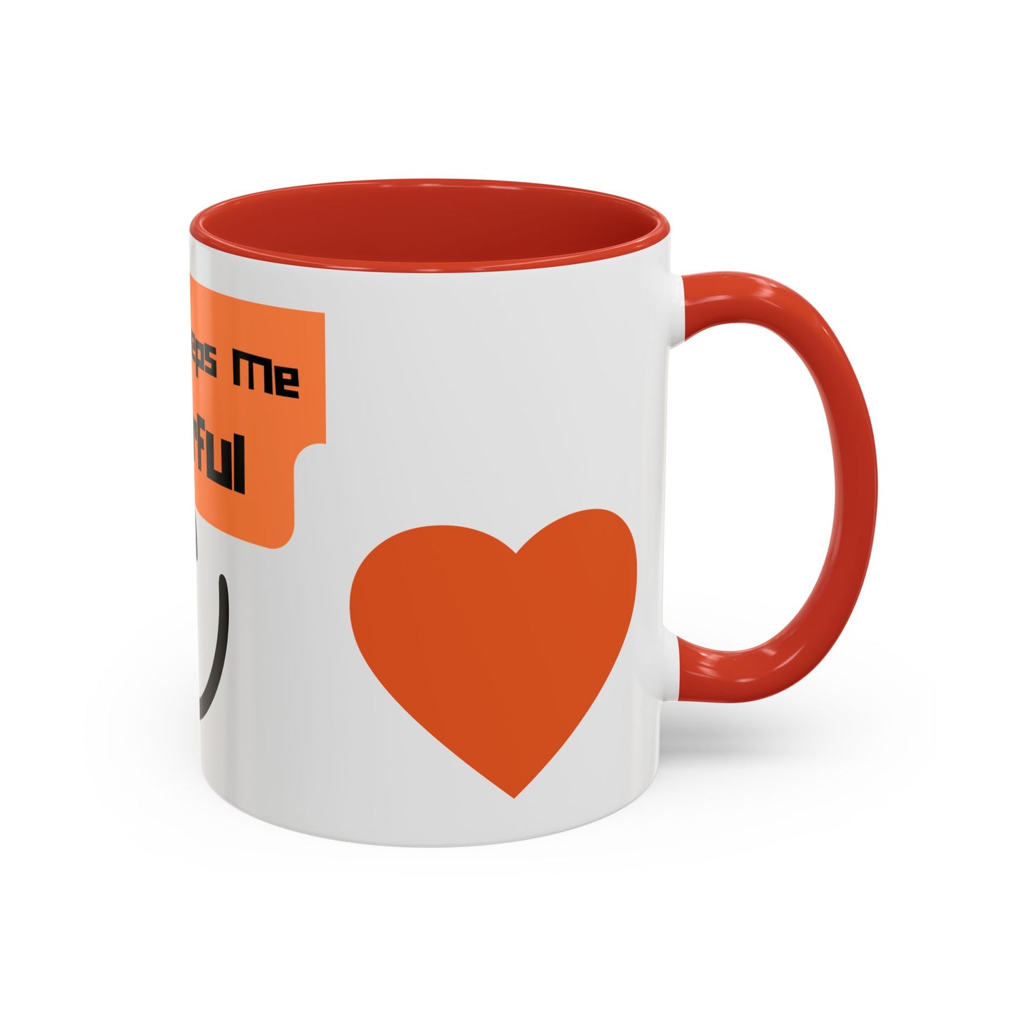 Coffee Keeps Me Cheerful Accent Mug — Smiley Heart 11/15oz