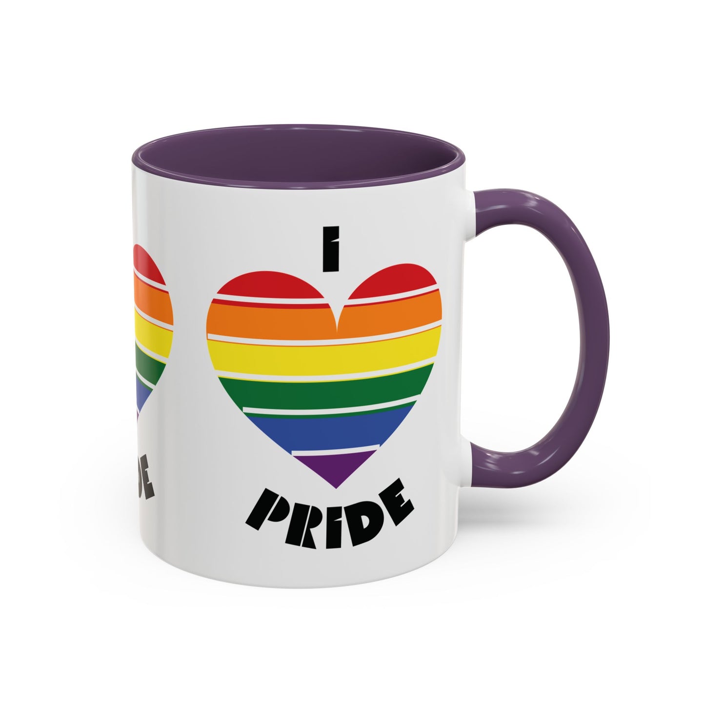 I Heart Pride Accent Coffee Mug – Rainbow Love 11/15oz