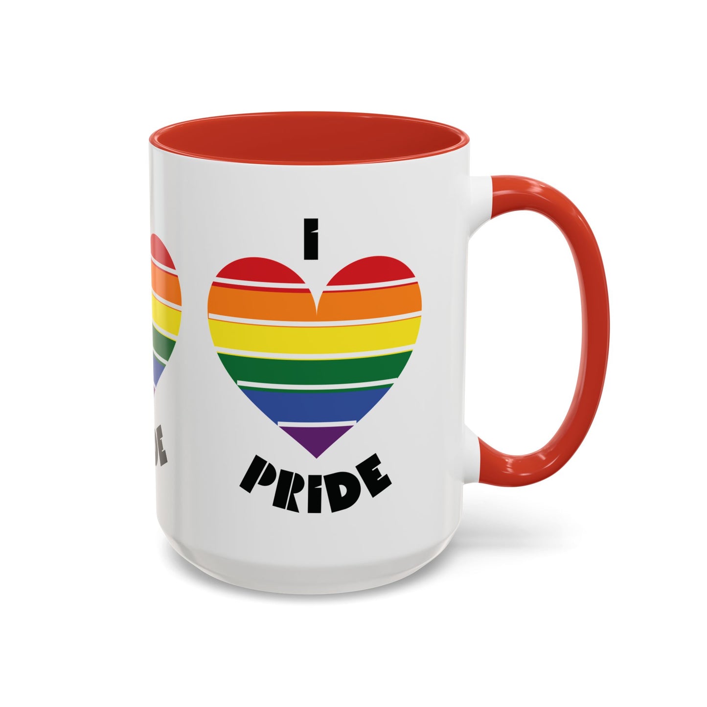 I Heart Pride Accent Coffee Mug – Rainbow Love 11/15oz