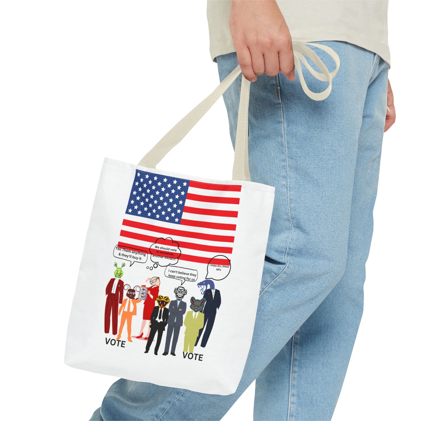 Patriotic Vote Tote Bag, Eco-Friendly Shopping Bag, Political Campaign Merchandise, Election Day Gift, USA Flag Design