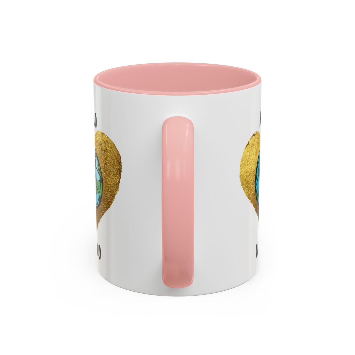 Hello World Coffee Mug — Heart Globe Accent 11oz