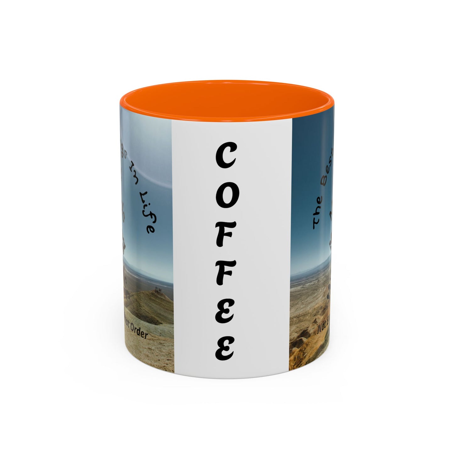 Coffee Mug — “The Best Things in Life: My Mate, My Kids, My Dog, My Coffee” Accent Ceramic Mug