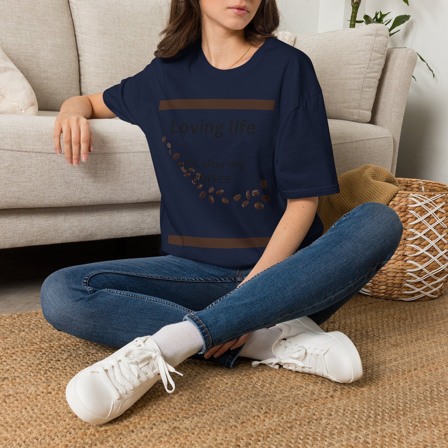 T-Shirt — "Loving life right after my coffee" Coffee Lover Graphic Tee