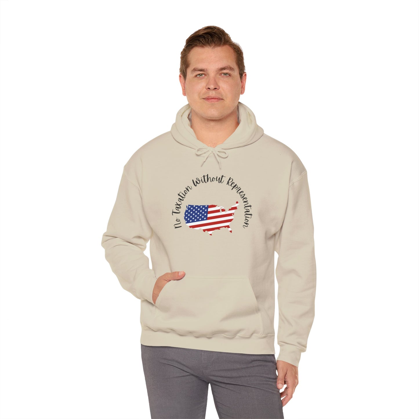 Patriotic Continent Hoodie – "No Taxation Without Representation"  USA Sweatshirt