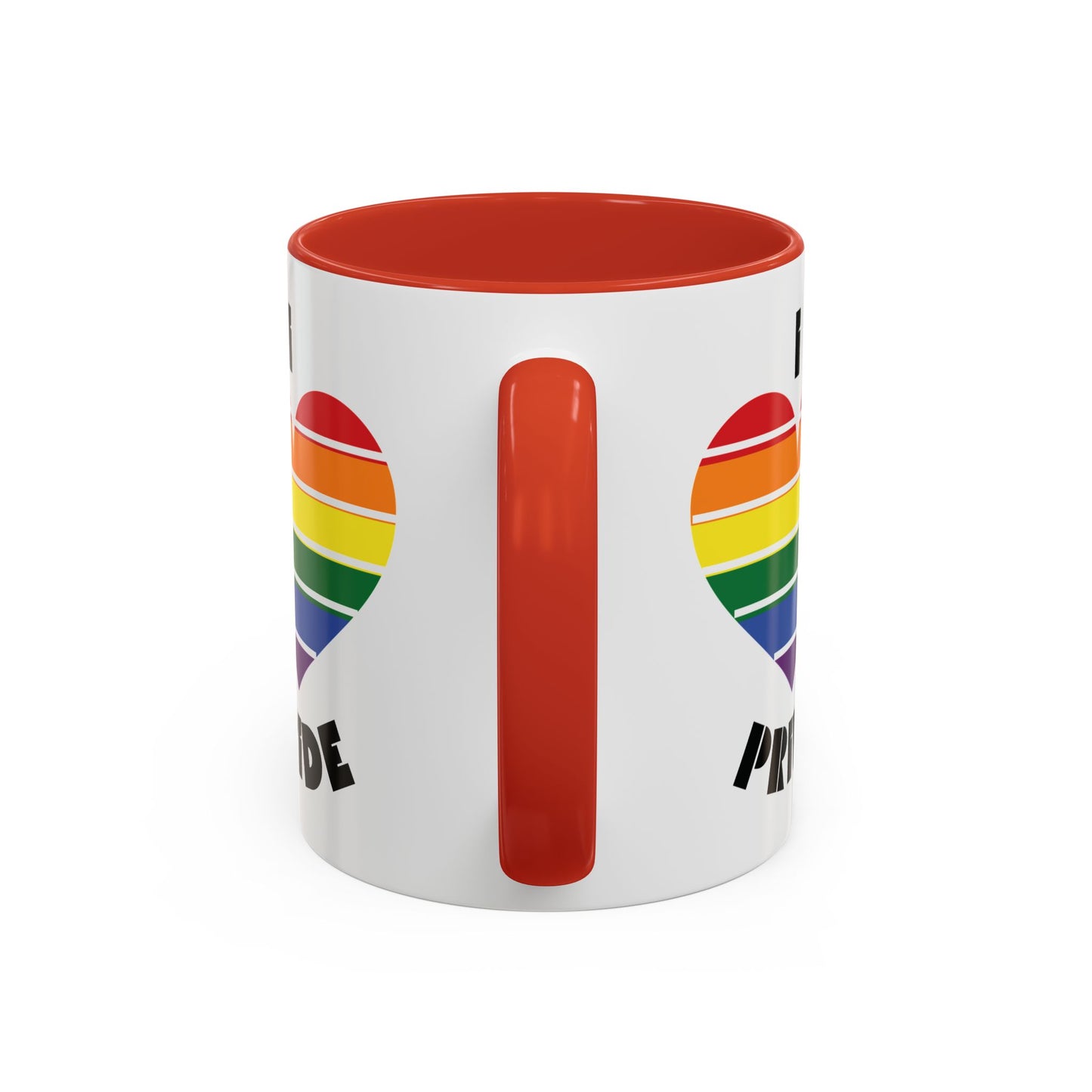 I Heart Pride Accent Coffee Mug – Rainbow Love 11/15oz