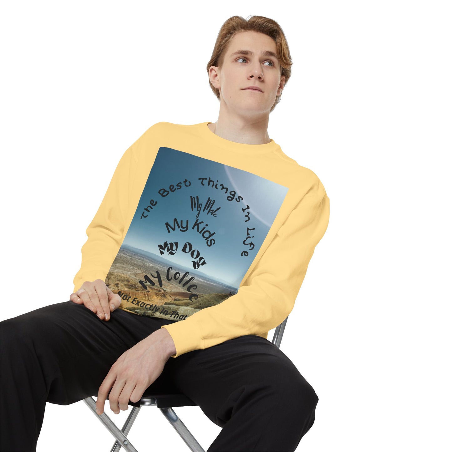 Coastal Family Vibes Sweatshirt — "The Best Things in Life" Graphic Crewneck