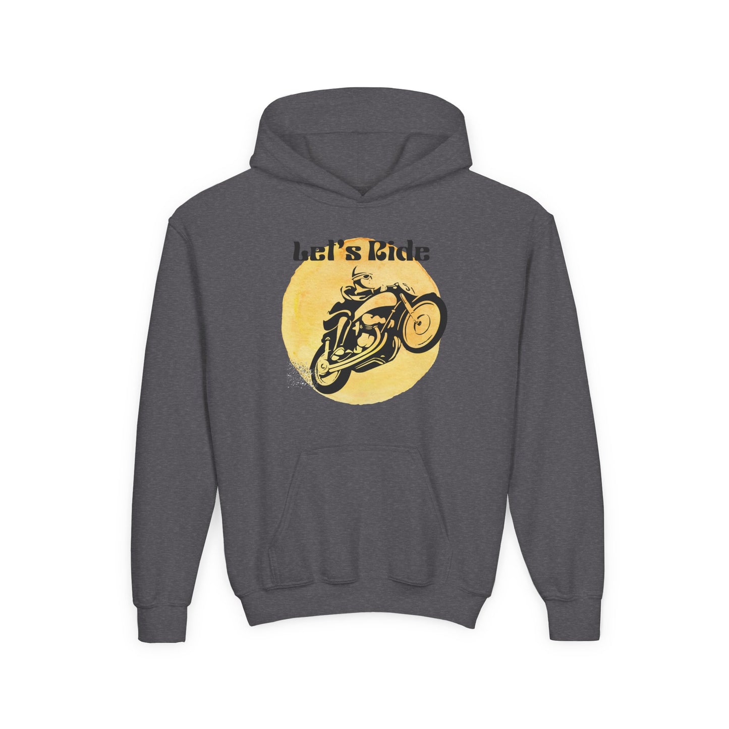 Youth Hoodie - "Let's Ride" Vintage Motorcycle Graphic