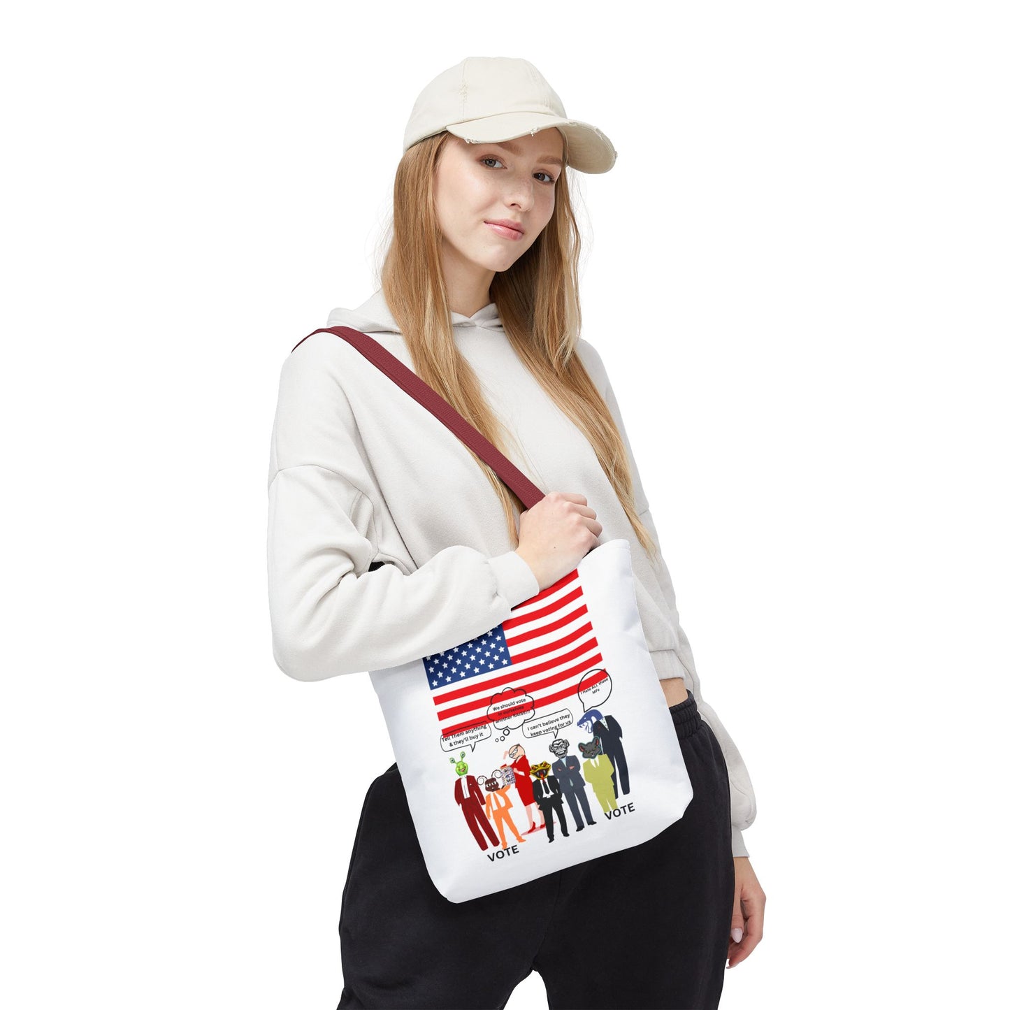 Patriotic Vote Tote Bag, Eco-Friendly Shopping Bag, Political Campaign Merchandise, Election Day Gift, USA Flag Design