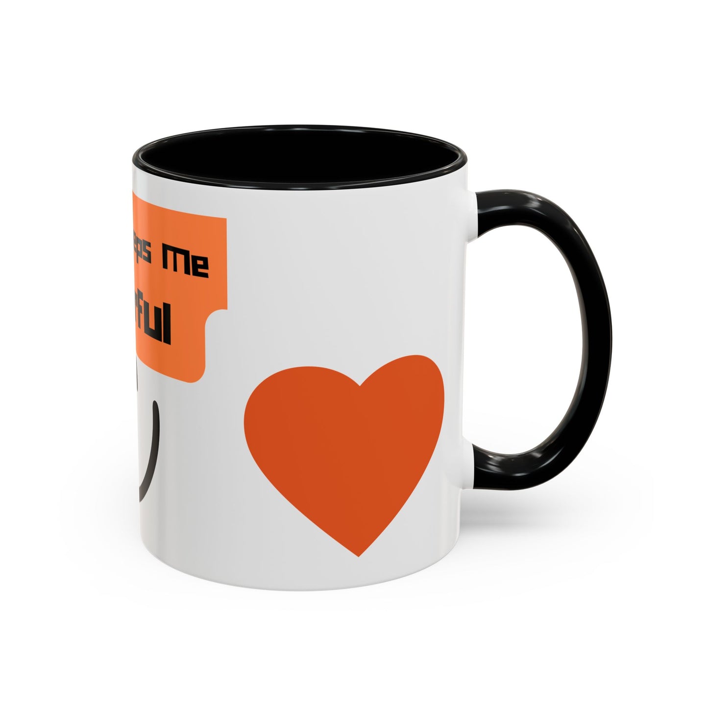 Coffee Keeps Me Cheerful Accent Mug — Smiley Heart 11/15oz