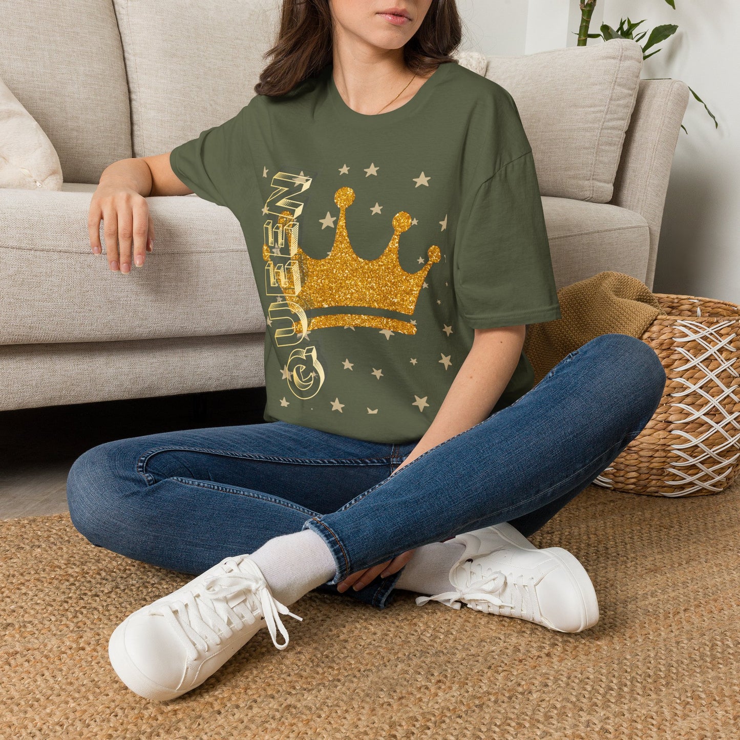 Gold Crown Tee — Glitter Queen Graphic T-Shirt