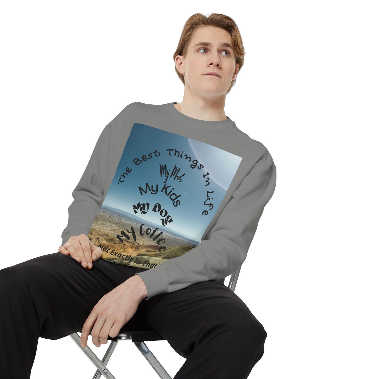 Coastal Family Vibes Sweatshirt — "The Best Things in Life" Graphic Crewneck