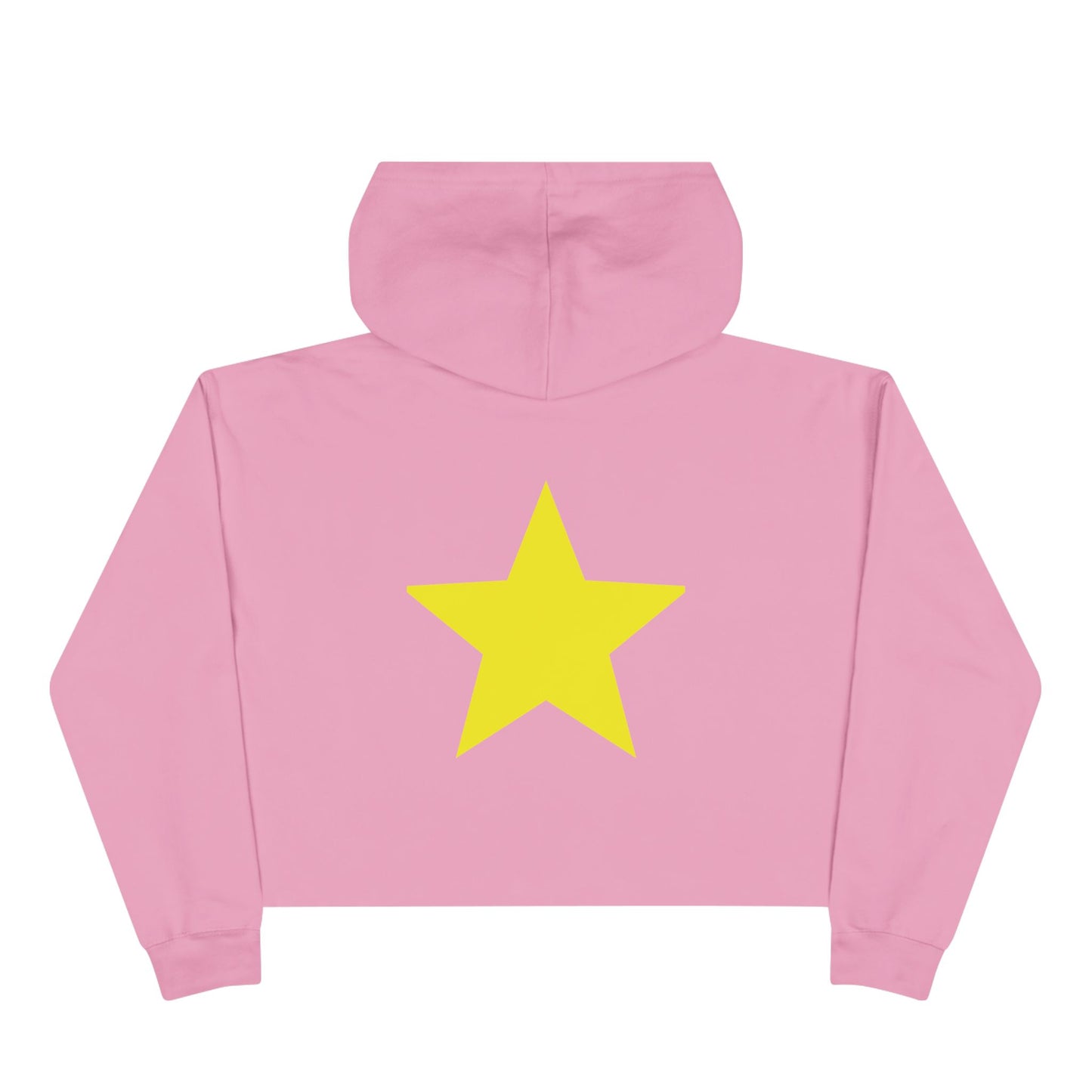 Gold-"Born Star":  Cropped Hoodie — Cute Minimalist Star Graphic Crop Sweatshirt