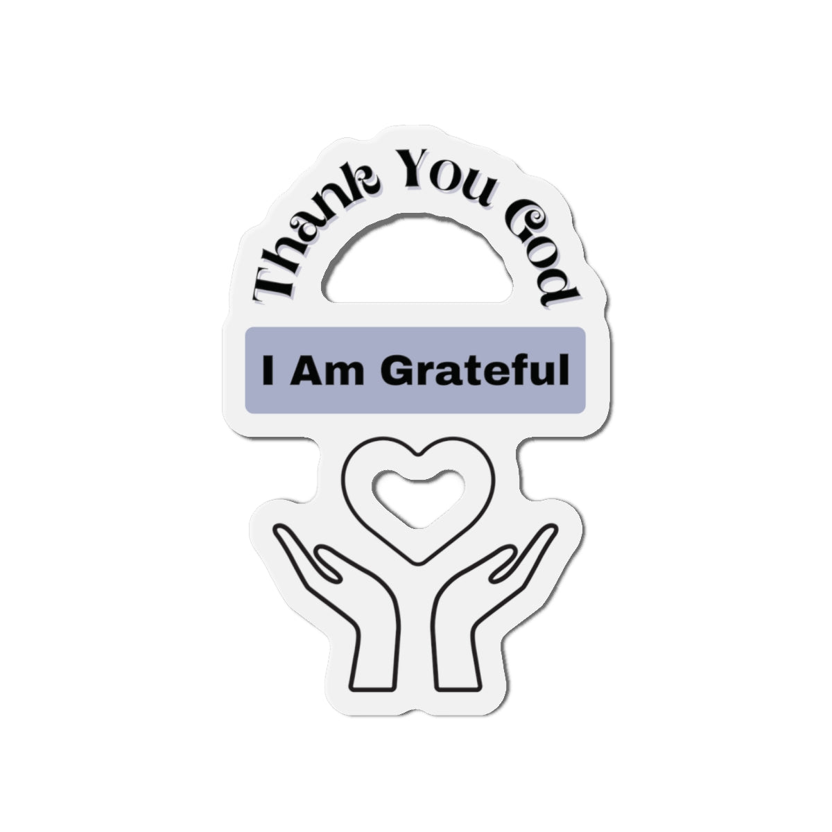 Grateful Hands Heart Design - Die-Cut Magnet
