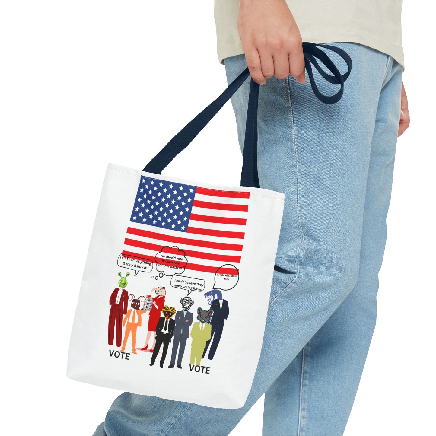 Patriotic Vote Tote Bag, Eco-Friendly Shopping Bag, Political Campaign Merchandise, Election Day Gift, USA Flag Design