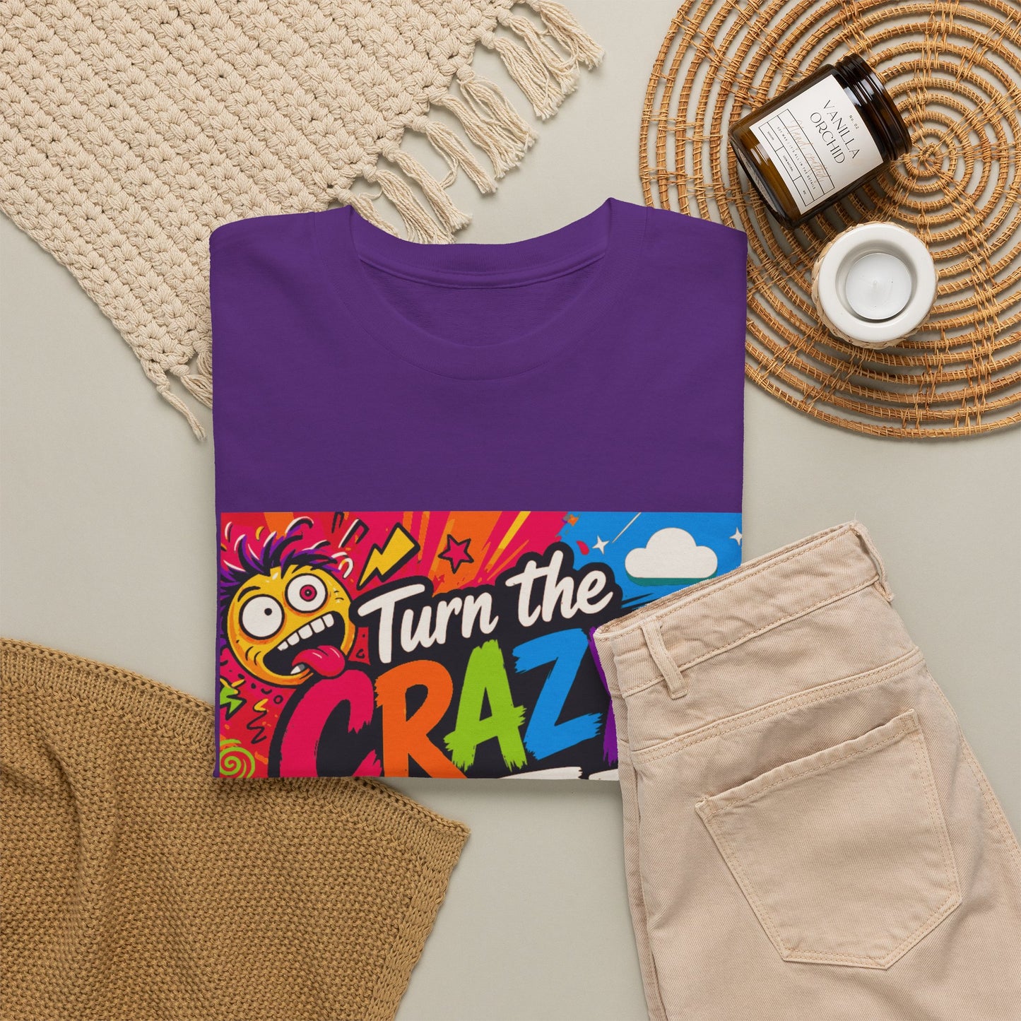 Turn the Crazy Off T-Shirt — Funny Retro Graphic Tee with On/Off Switch
