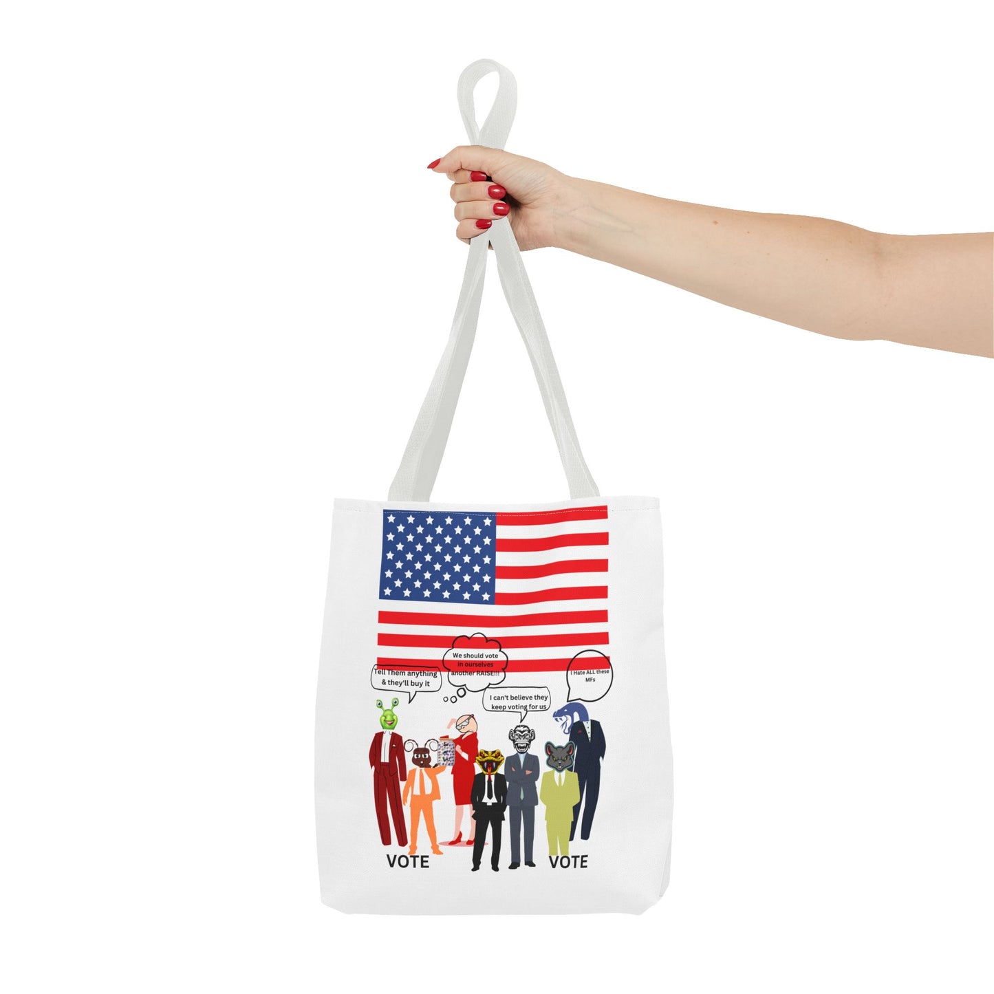 Patriotic Vote Tote Bag, Eco-Friendly Shopping Bag, Political Campaign Merchandise, Election Day Gift, USA Flag Design