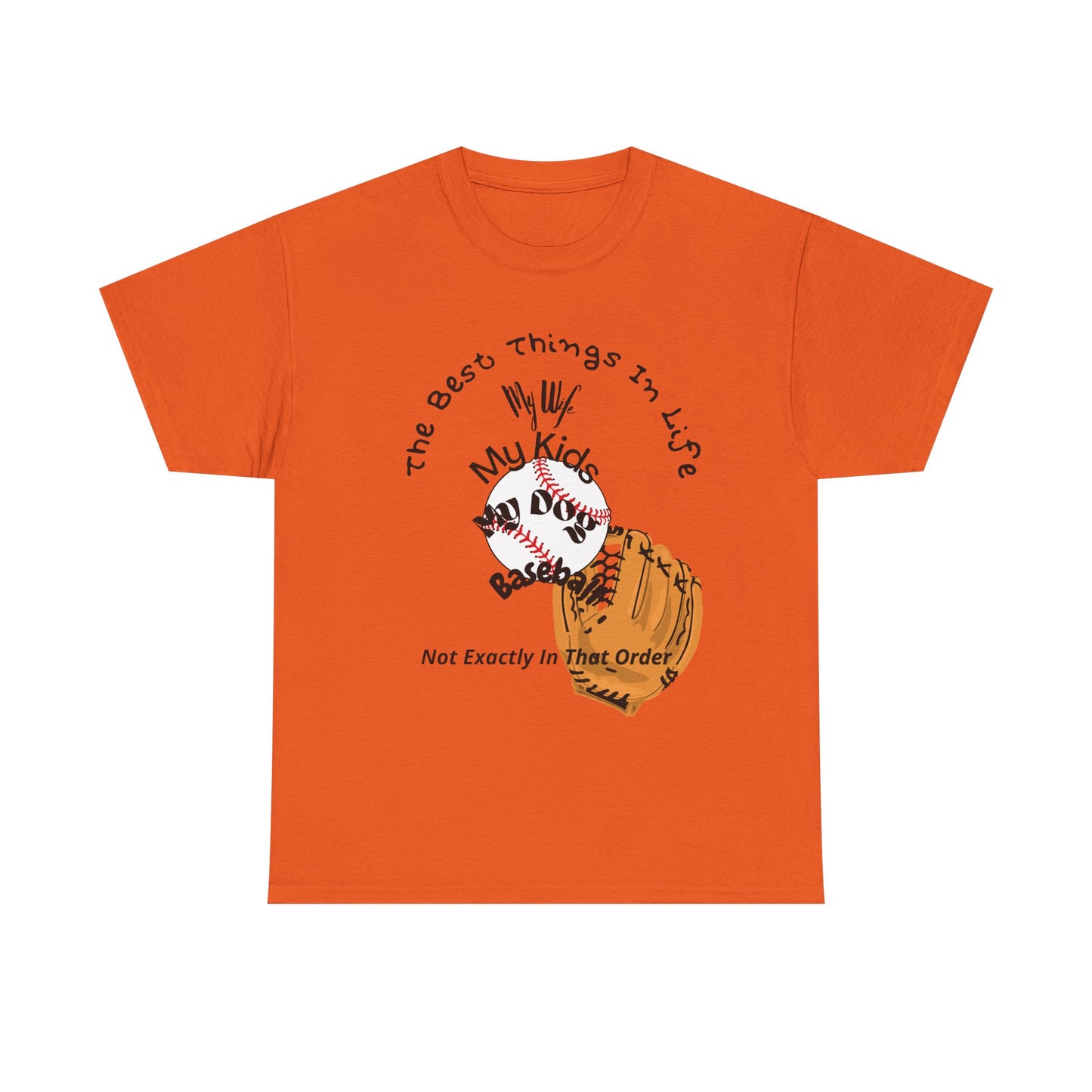 Baseball Fan Tee — "The Best Things In Life" Glove & Ball Design