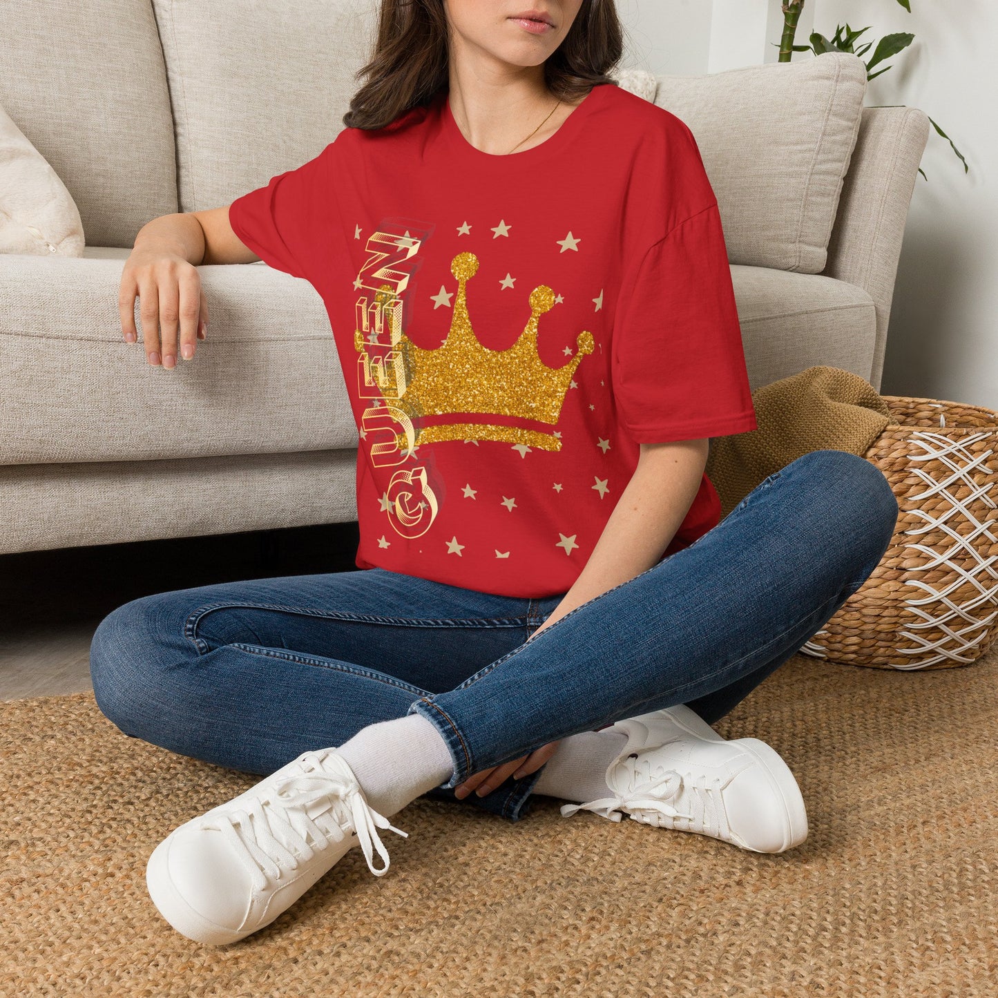 Gold Crown Tee — Glitter Queen Graphic T-Shirt