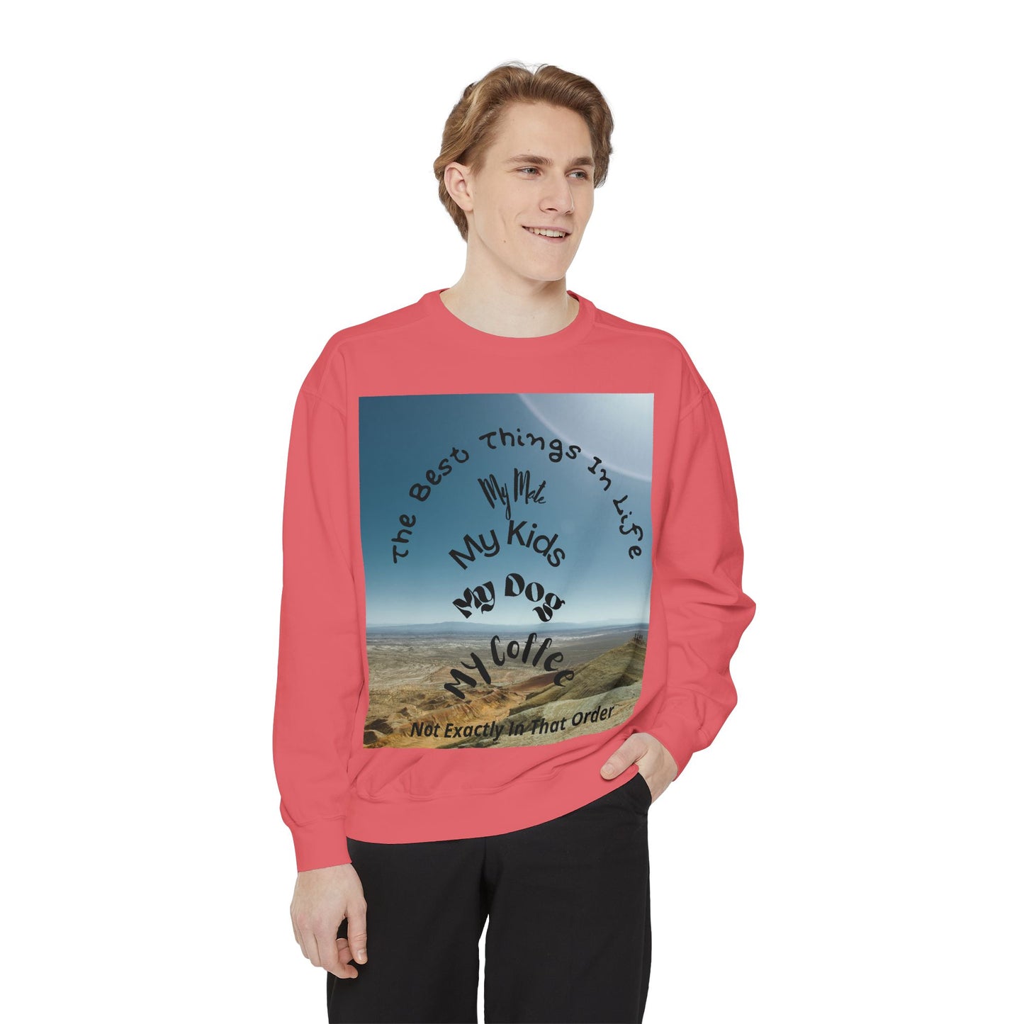 Coastal Family Vibes Sweatshirt — "The Best Things in Life" Graphic Crewneck