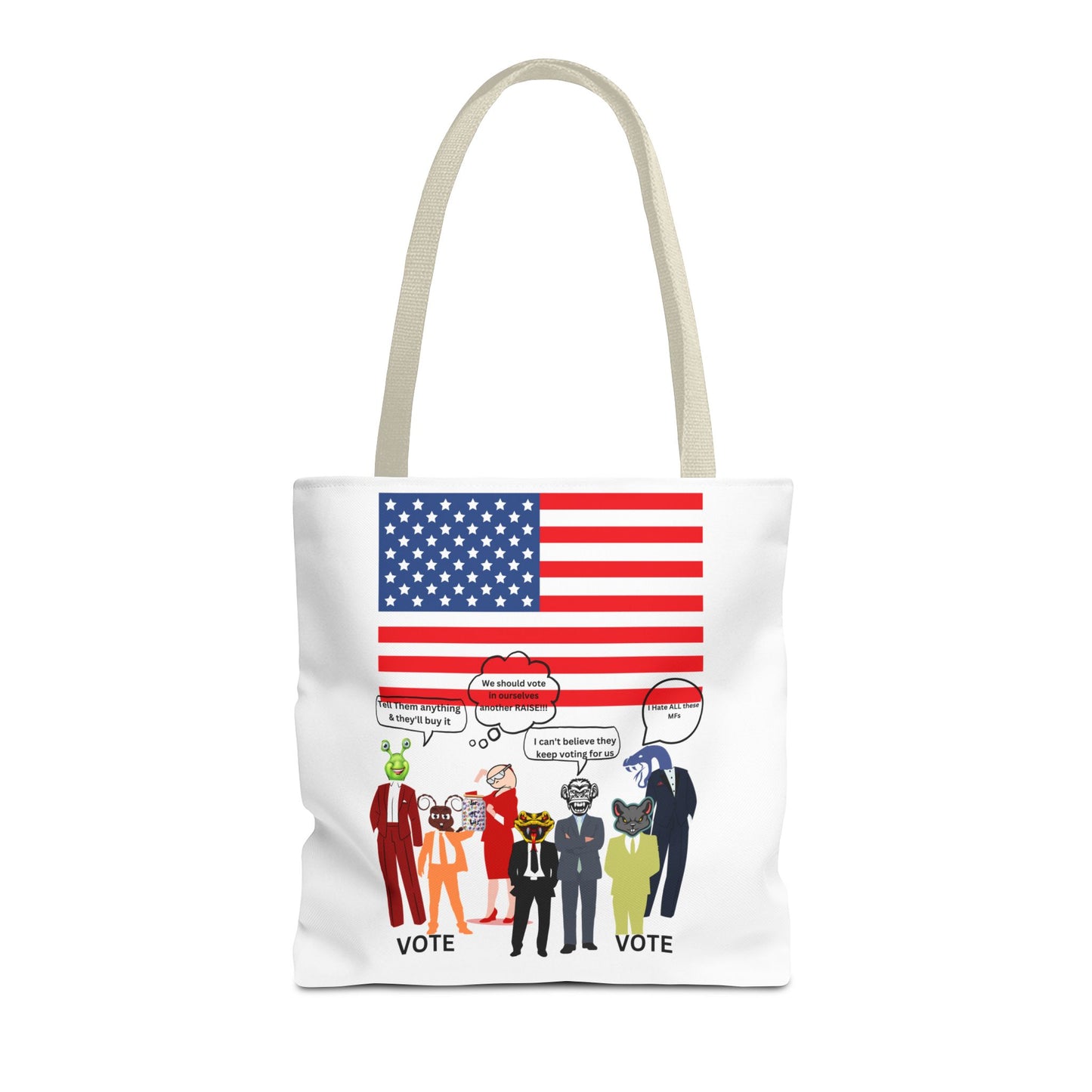 Patriotic Vote Tote Bag, Eco-Friendly Shopping Bag, Political Campaign Merchandise, Election Day Gift, USA Flag Design