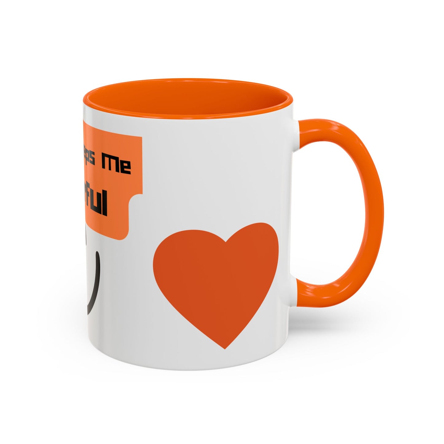 Coffee Keeps Me Cheerful Accent Mug — Smiley Heart 11/15oz