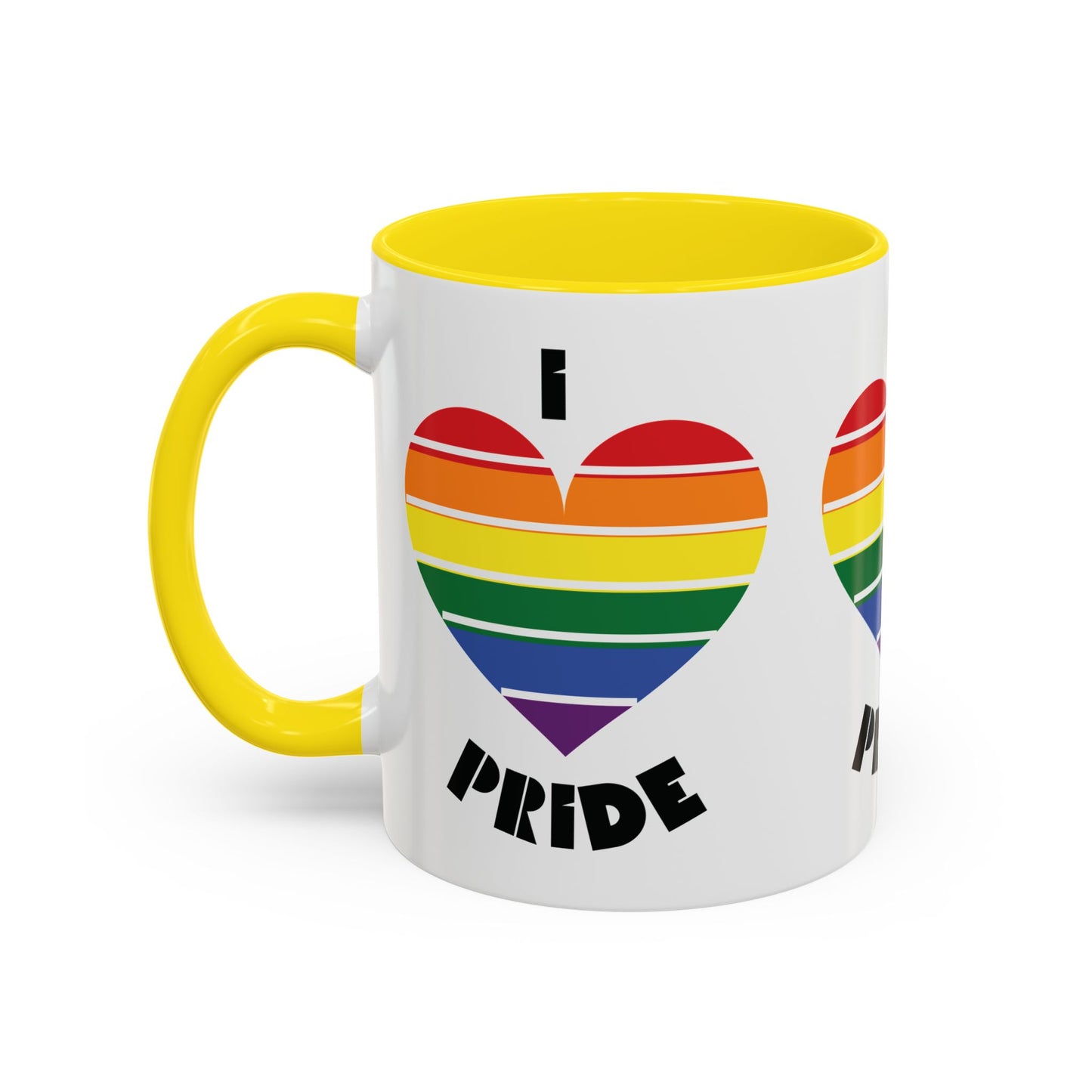 I Heart Pride Accent Coffee Mug – Rainbow Love 11/15oz