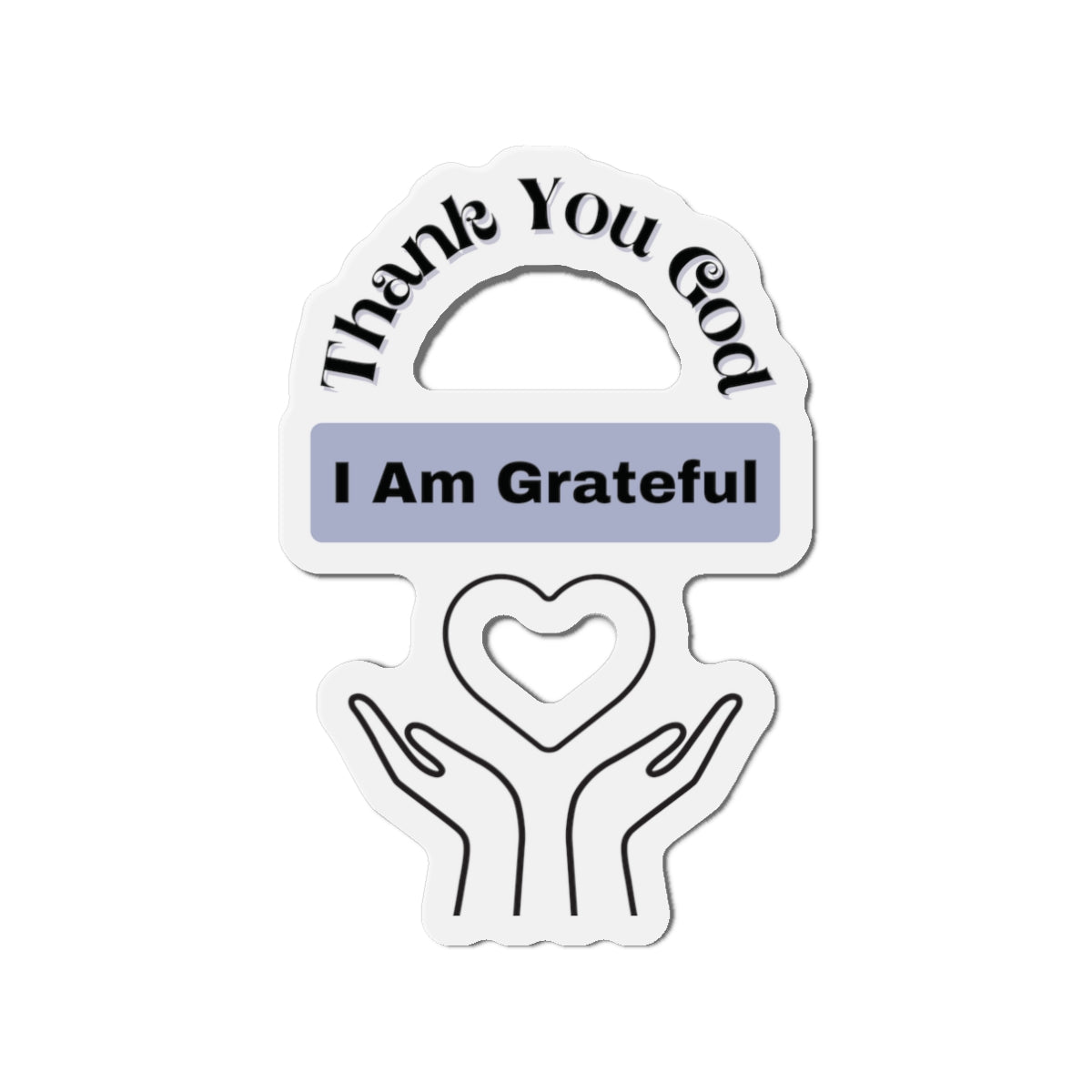 Grateful Hands Heart Design - Die-Cut Magnet