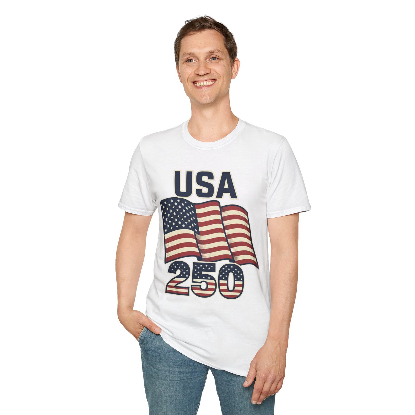 USA Flag T-Shirt — Patriotic 'USA 250' Graphic Tee