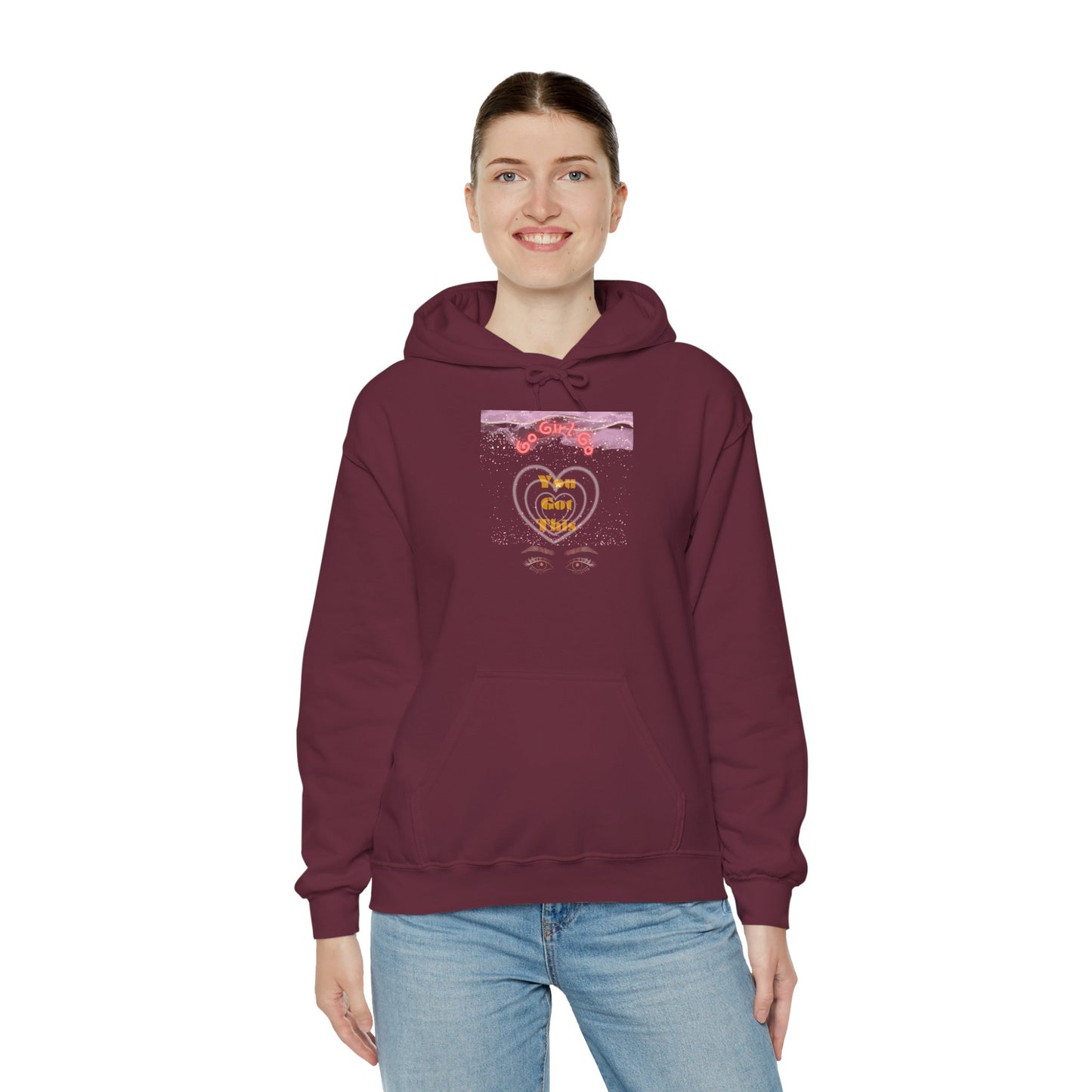 Go Girl University Hoodie — 'You Got This' Motivational Pink Graphic Hoodie