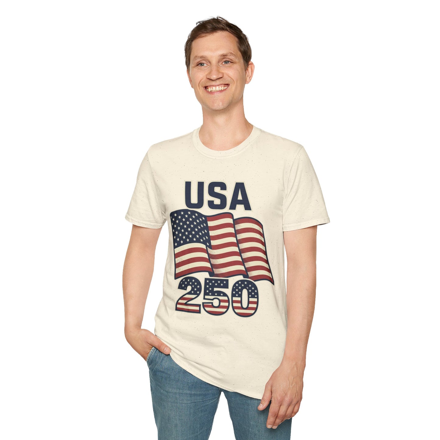 USA Flag T-Shirt — Patriotic 'USA 250' Graphic Tee