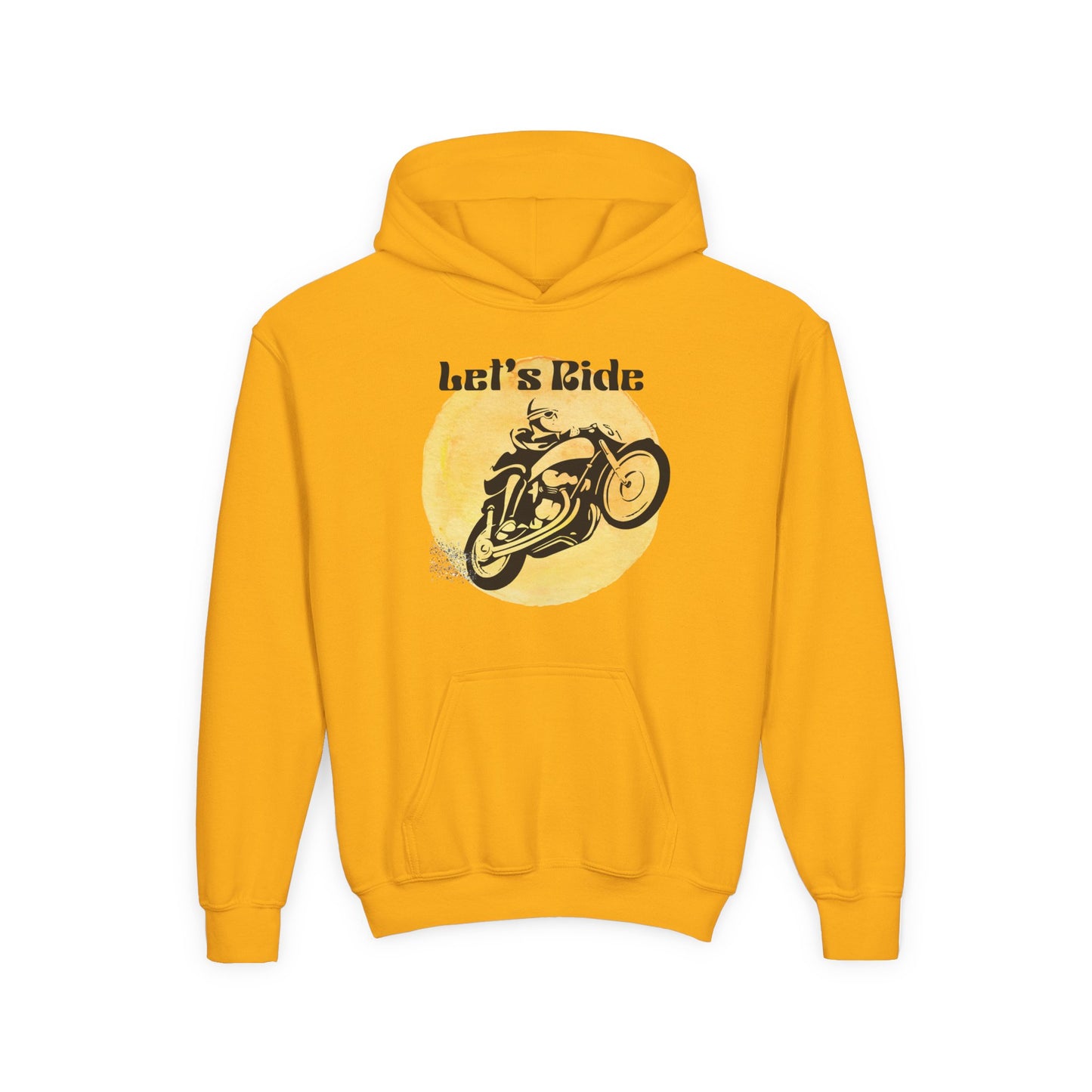Youth Hoodie - "Let's Ride" Vintage Motorcycle Graphic