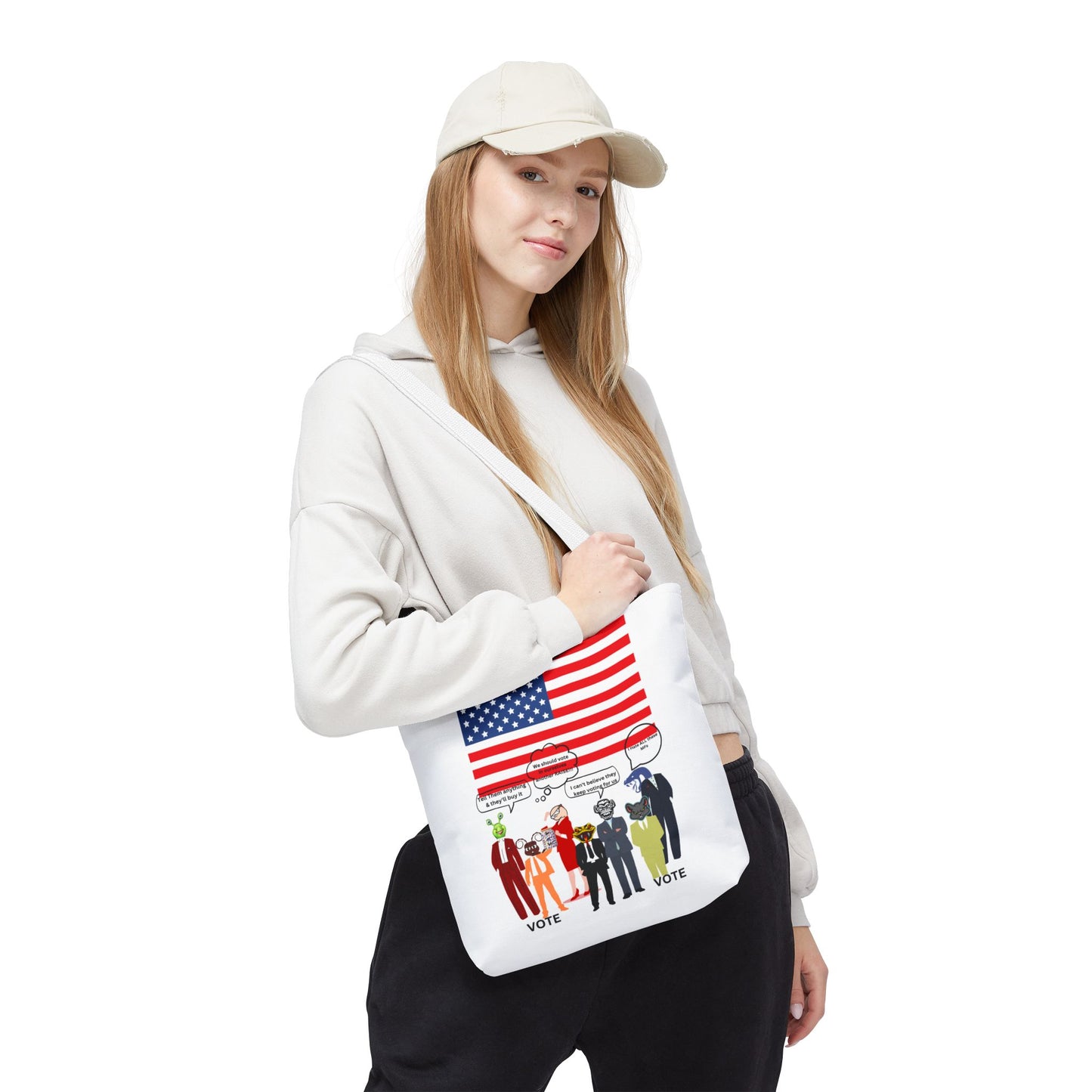 Patriotic Vote Tote Bag, Eco-Friendly Shopping Bag, Political Campaign Merchandise, Election Day Gift, USA Flag Design
