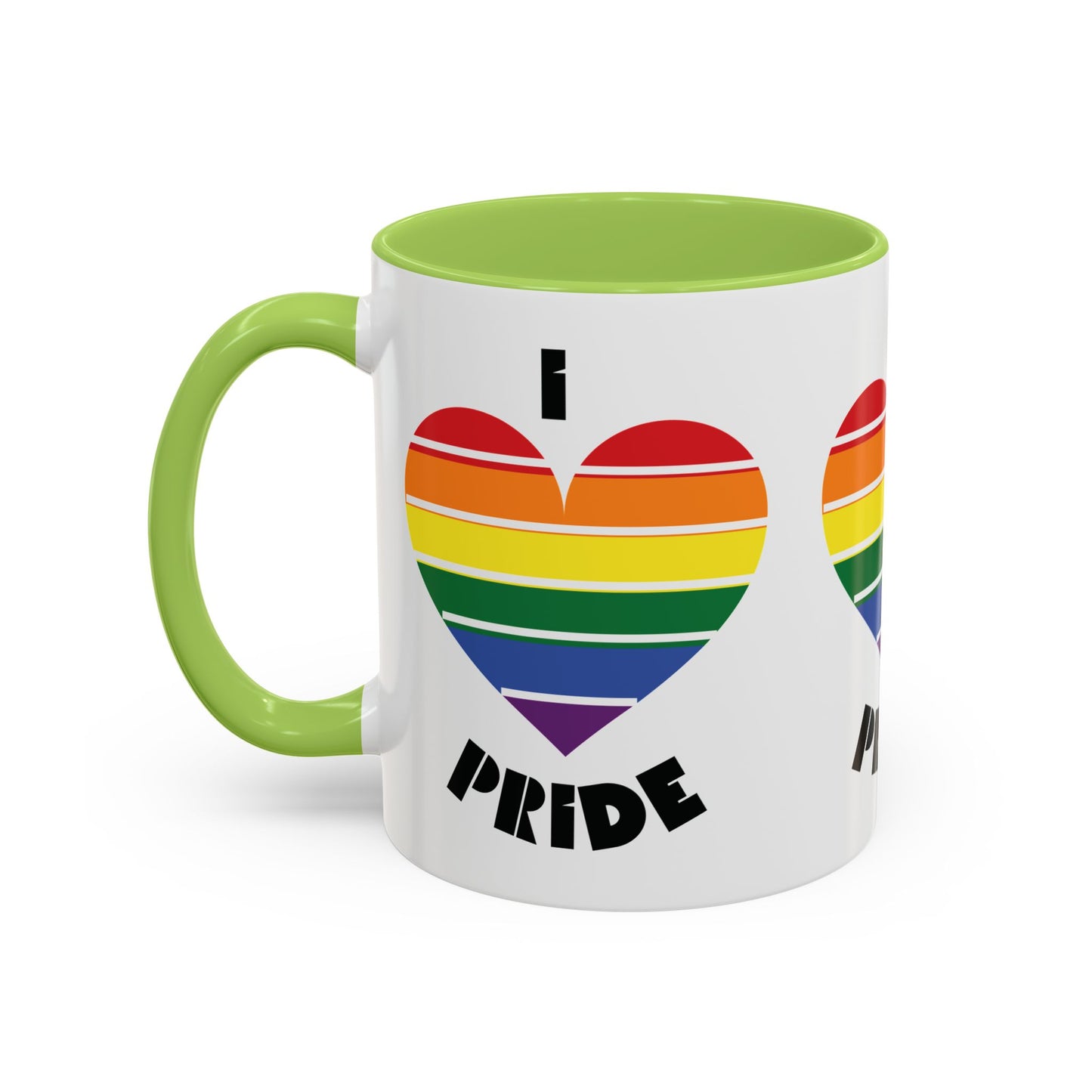 I Heart Pride Accent Coffee Mug – Rainbow Love 11/15oz
