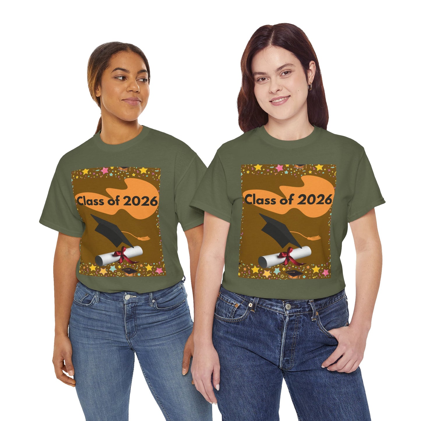 "Class of 2026" Graphic T-Shirt — Scroll, Graduation Cap, Class of 2026