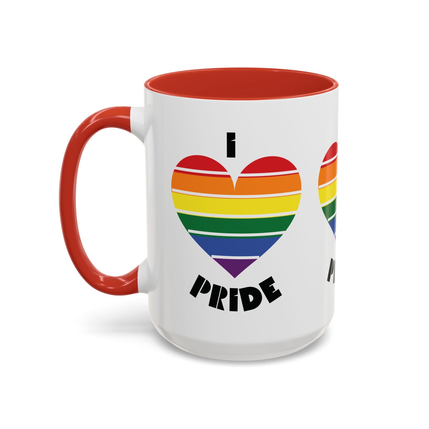 I Heart Pride Accent Coffee Mug – Rainbow Love 11/15oz