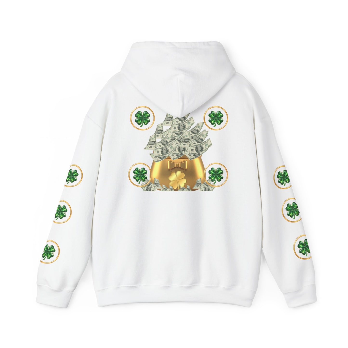 St. Patrick’s Day Lucky Pot Hoodie — Gold Pot of Money Shamrock Sweatshirt