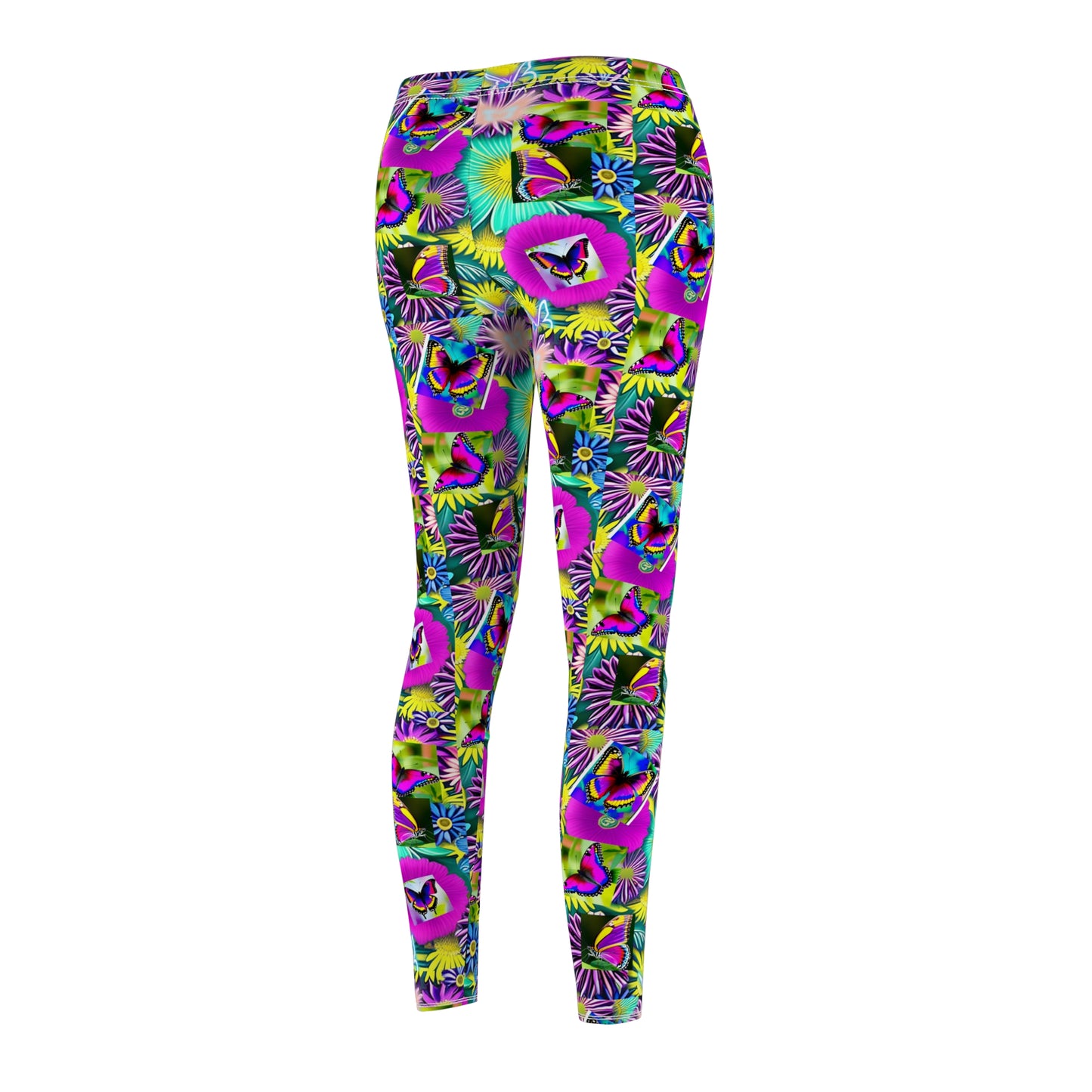 Neon Butterfly Design Leggings