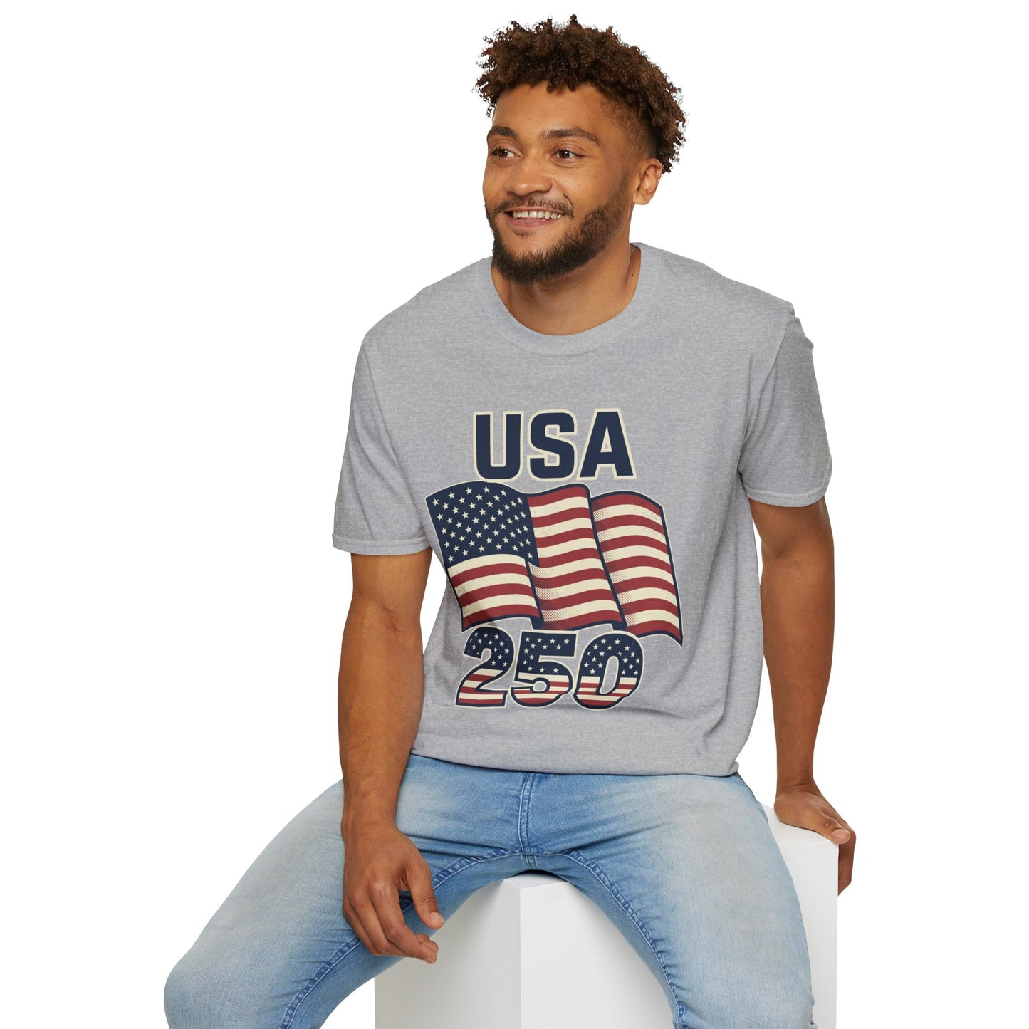 USA Flag T-Shirt — Patriotic 'USA 250' Graphic Tee
