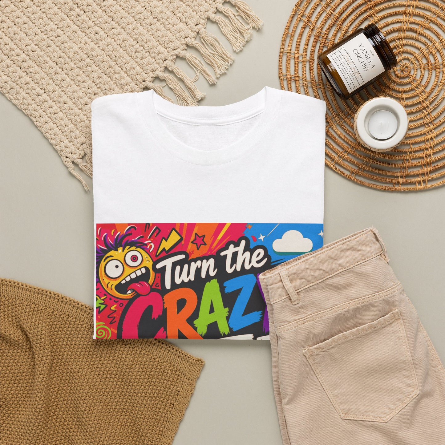 Turn the Crazy Off T-Shirt — Funny Retro Graphic Tee with On/Off Switch