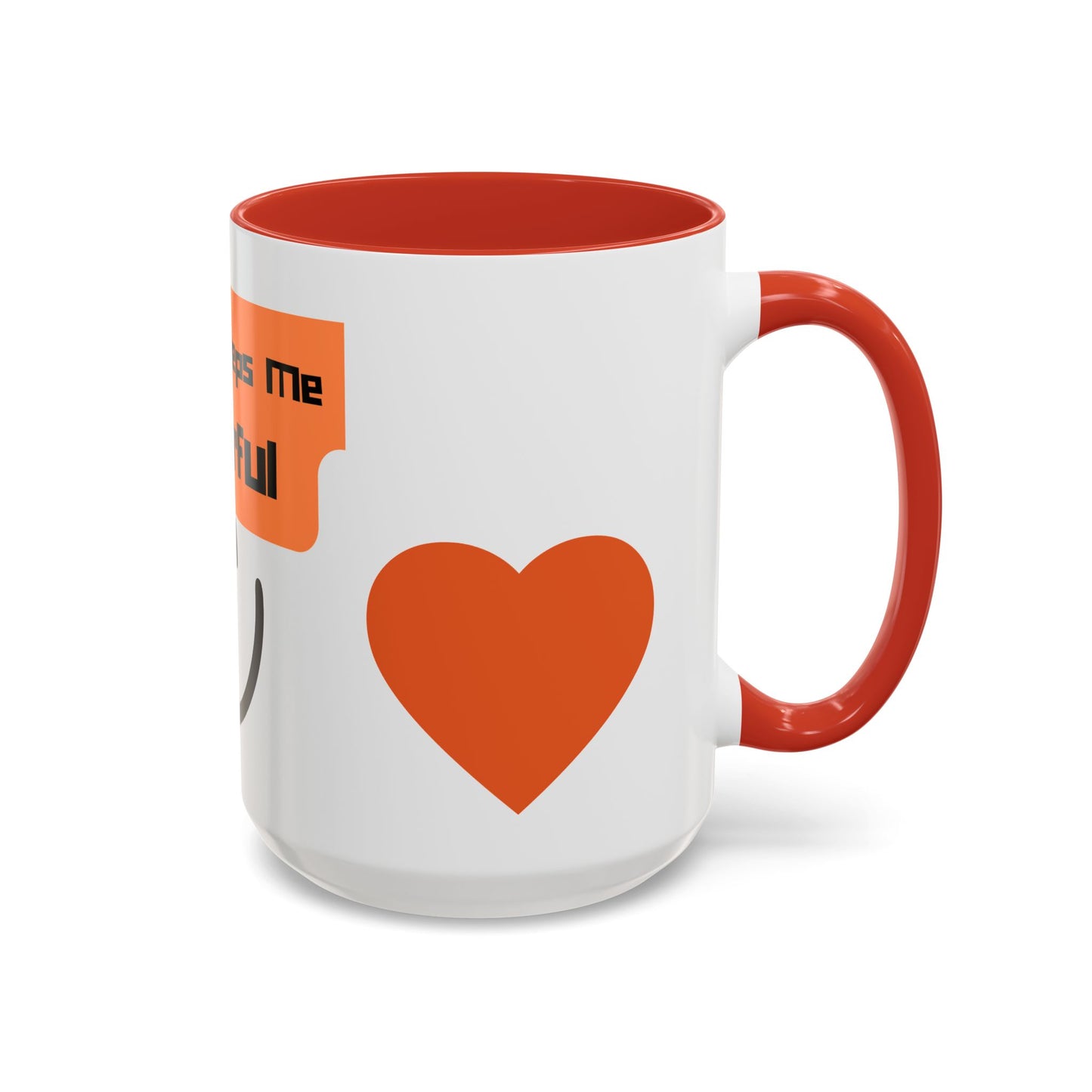 Coffee Keeps Me Cheerful Accent Mug — Smiley Heart 11/15oz