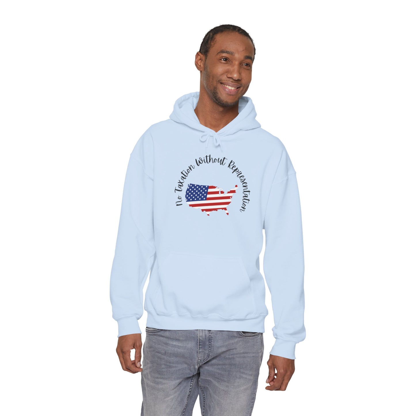 Patriotic Continent Hoodie – "No Taxation Without Representation"  USA Sweatshirt