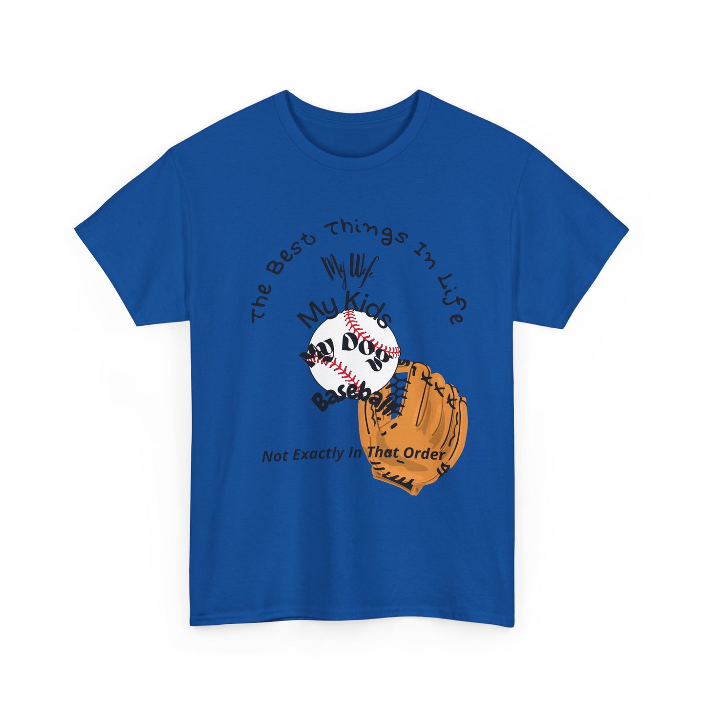 Baseball Fan Tee — "The Best Things In Life" Glove & Ball Design