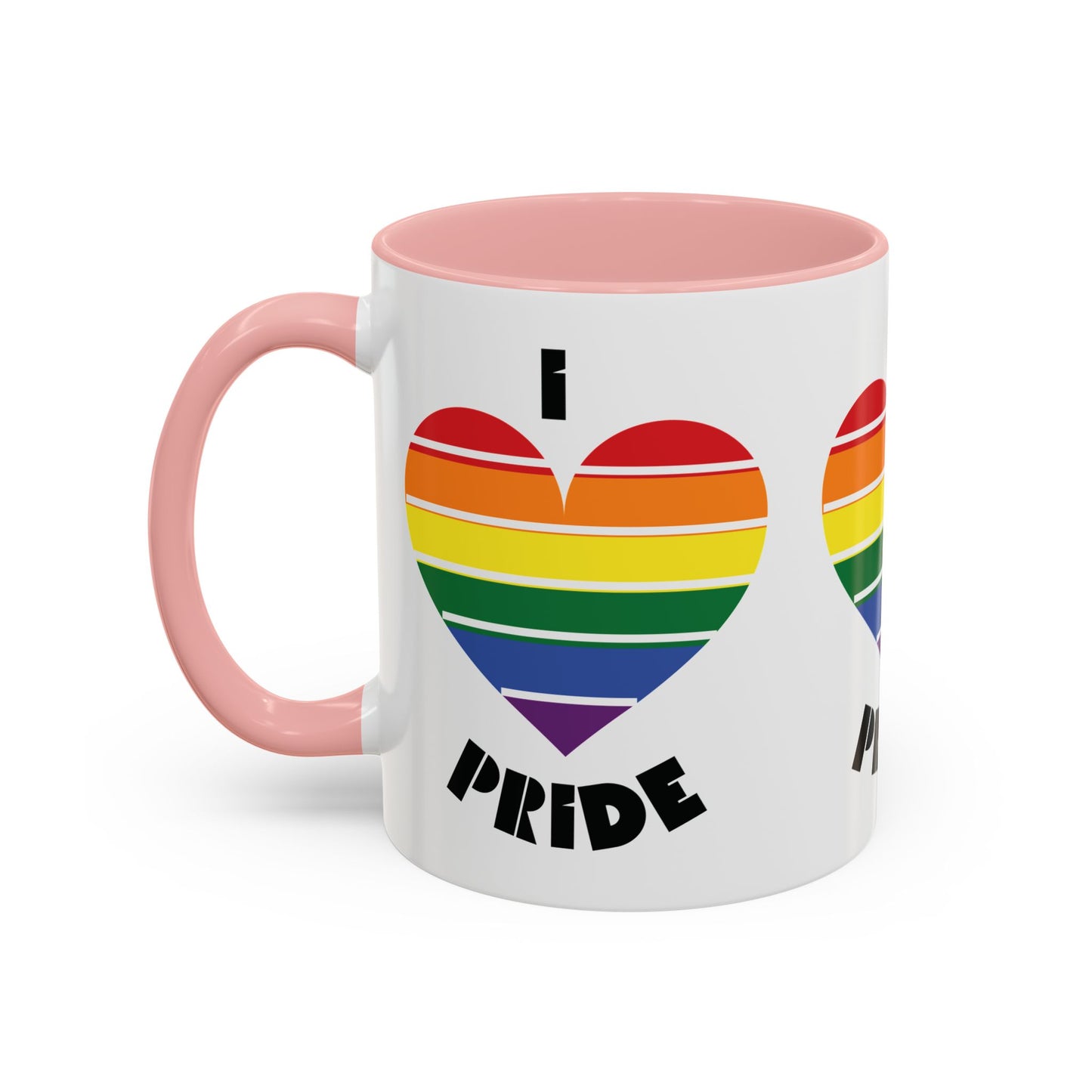 I Heart Pride Accent Coffee Mug – Rainbow Love 11/15oz
