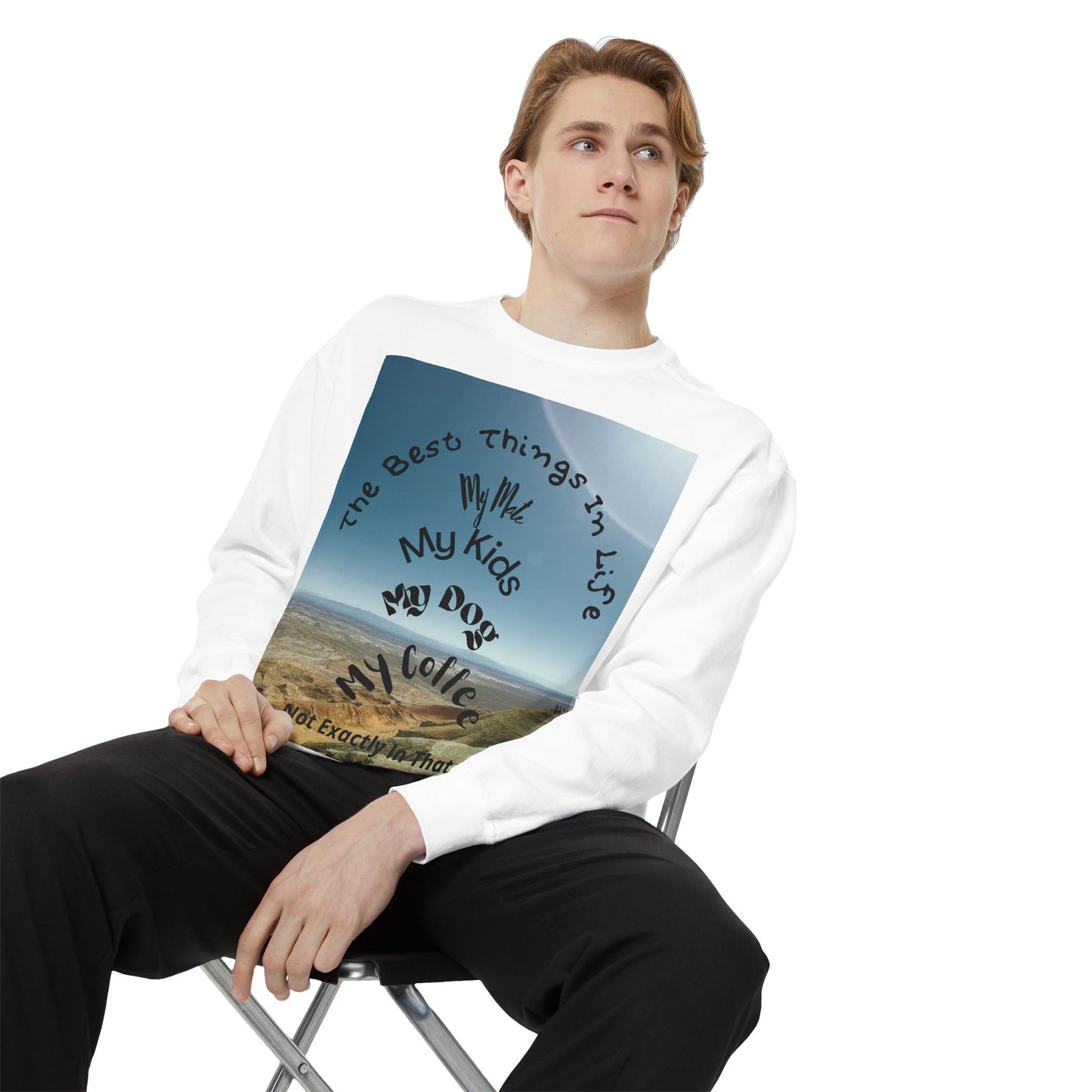 Coastal Family Vibes Sweatshirt — "The Best Things in Life" Graphic Crewneck