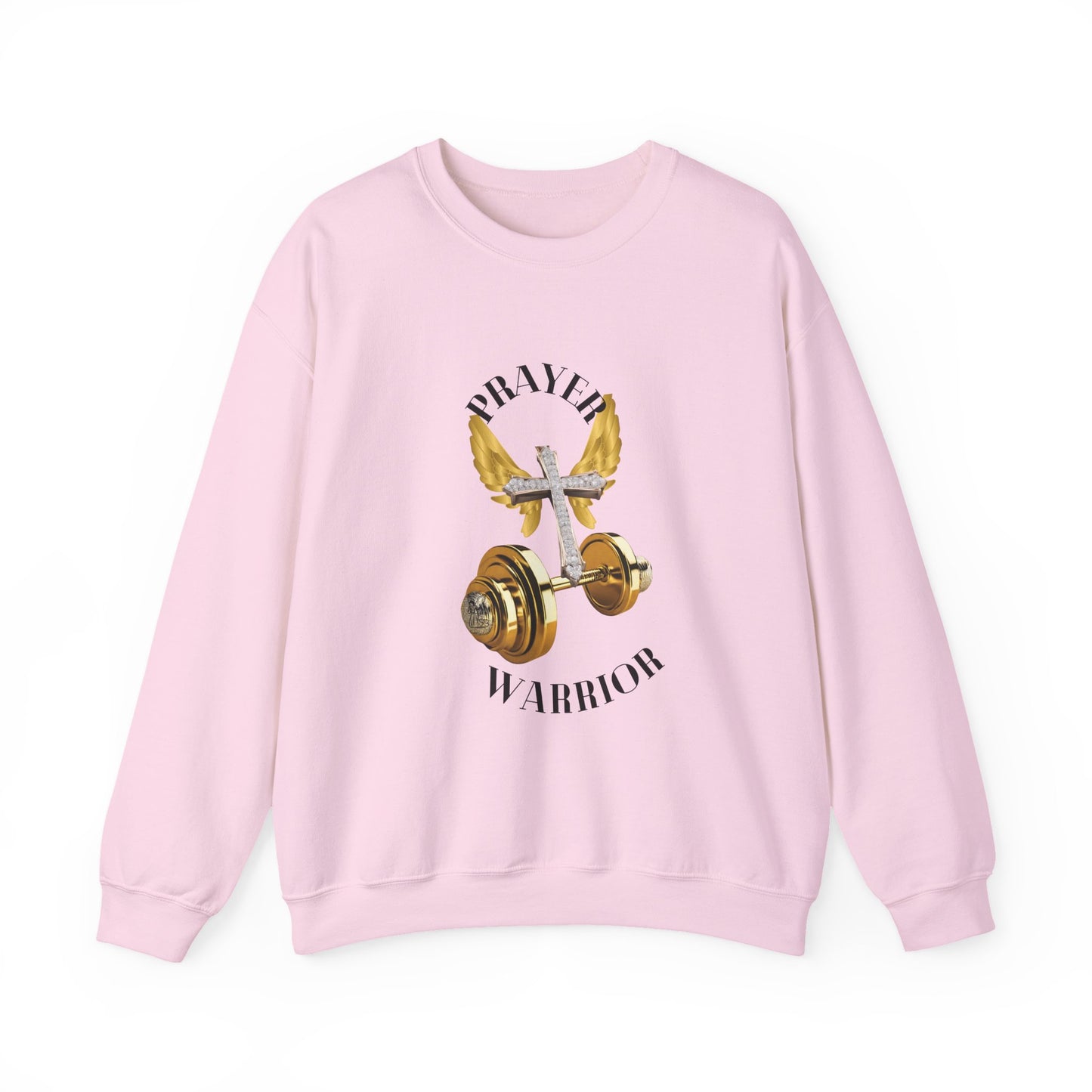 Holy Sweatshirt for "Prayer Warriors" Gold Weights with Wings  and Holy Cross