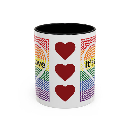 It's All Love Rainbow Heart Coffee Mug — Pride Accent Mug (11/15oz)